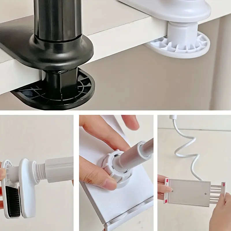 1pc 360° Rotating Tablet Phone Holder Spiral Base Lazy Stand Mobile Phone Tablet Bedside Stand Bed