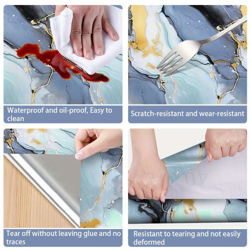 1PC Wall StickersDream Blue Marble60X1000cm  23.6X393.7inch