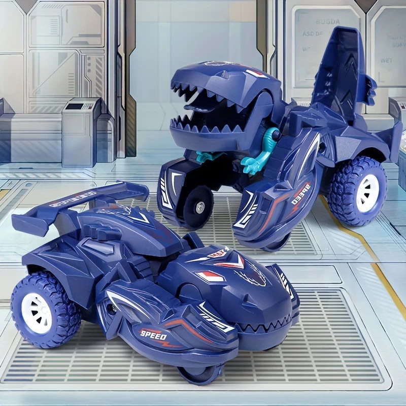 1pc Transforming Dinosaur Car Toys 2in 1 Automatic Dinosaur Transform Car Toy Dinosaur Transformer T