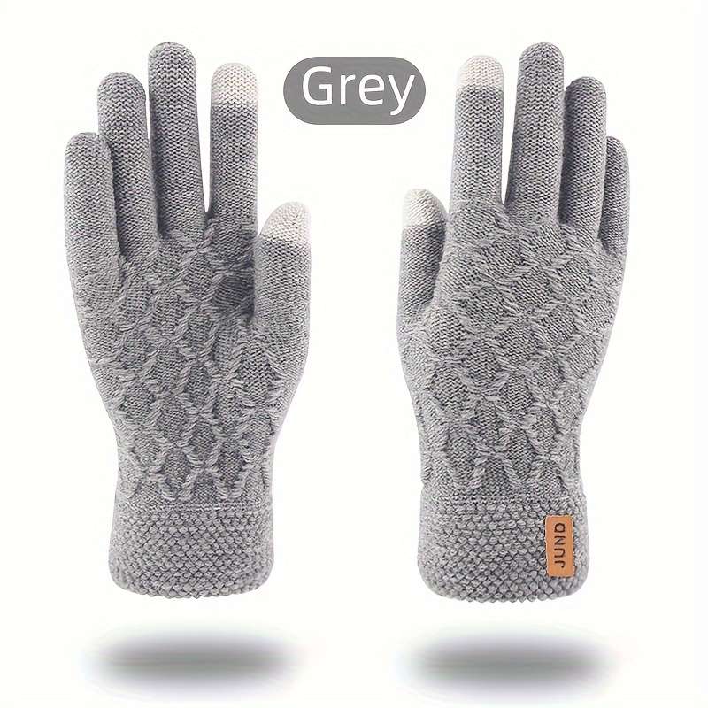 3 Pairs Mixed Black Gray Navy Blue Warm Gloves