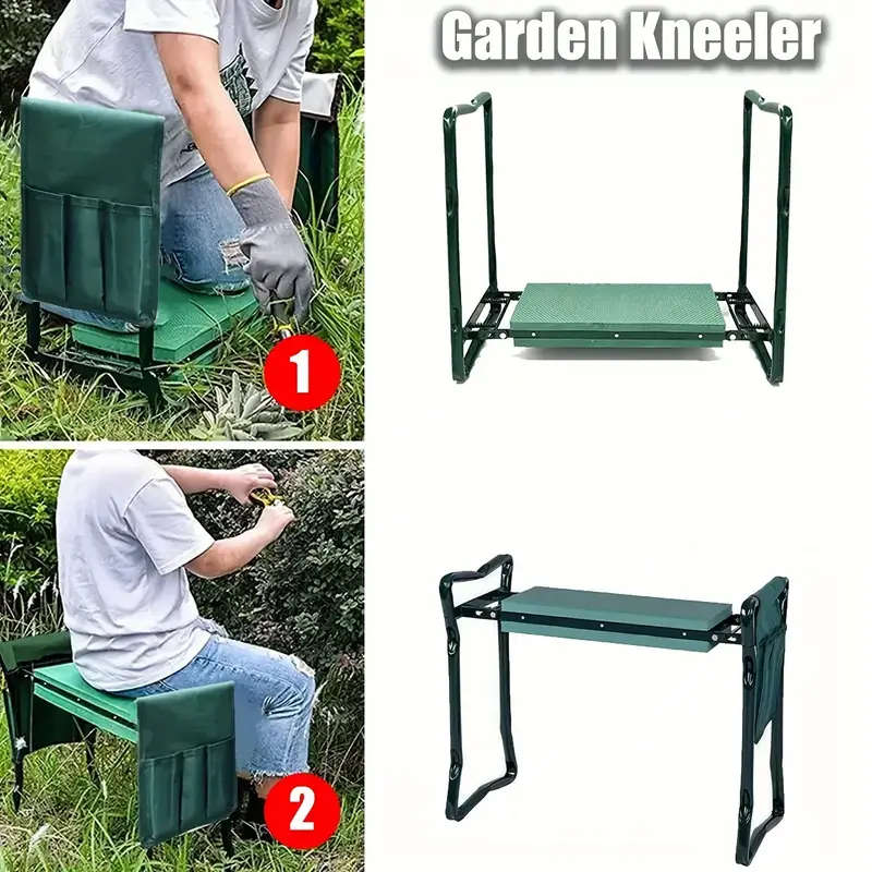 3 Piece Foldable Garden Kneeler Stool and Tool Bag