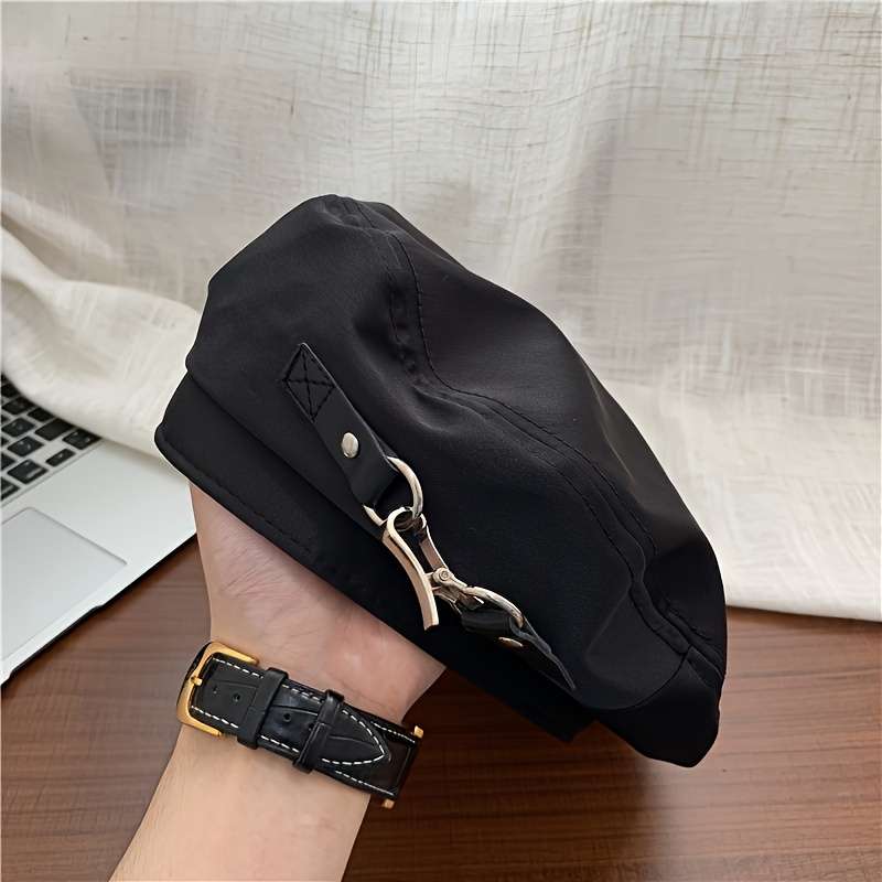 1pc Elegant Women's Beret Hat Classic Vintage French Style Plaid Top Military Cap Warm Winter