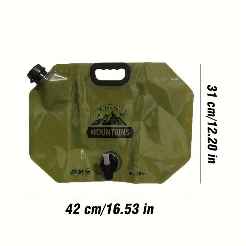 1pc 7.99L Collapsible Water Container with Spigot Durable Portable PE Hydration Pack for Camping Hik