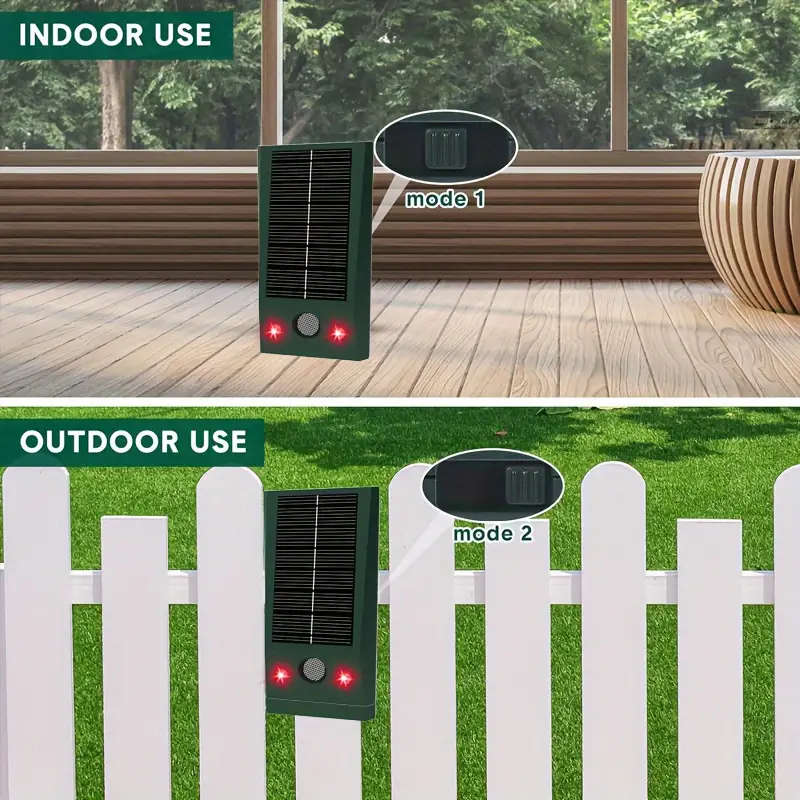 1pc Solar Powered Ultrasonic Insect Repellent with LED Flashing USB Powered Rechargeable Lithium Bat