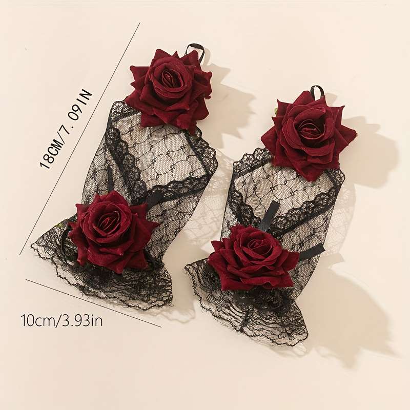 1 Pair One Size Fingerless Fishnet Gloves