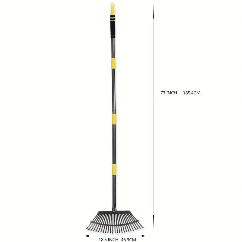 Adjustable 6-foot Heavy Duty Garden Leaf Rake