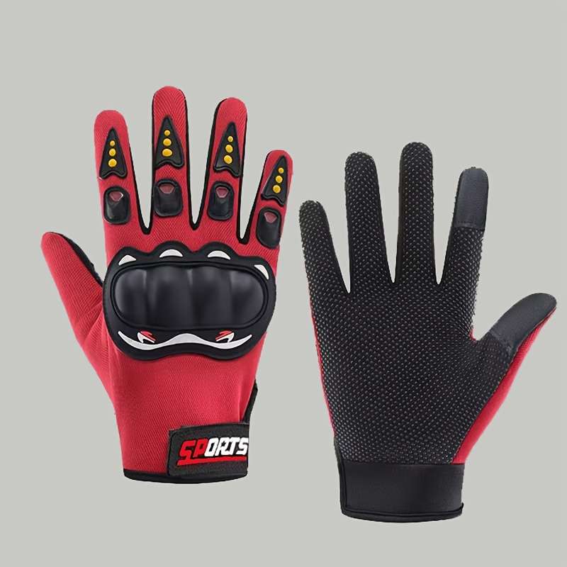 1 Pair Red Items Half Finger Exposed Gloves Outdoor Sports Gloves