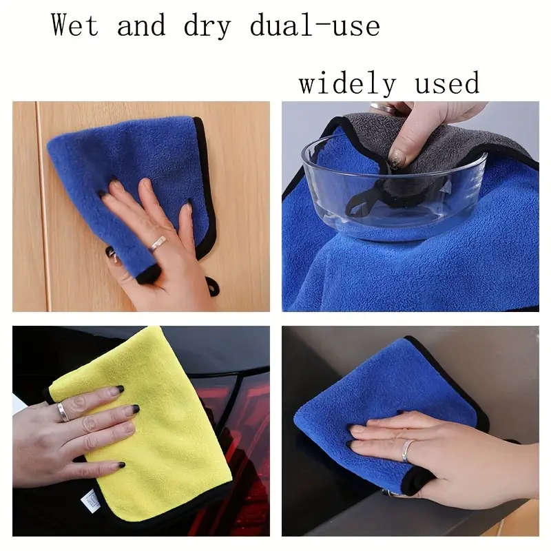 5pcs Microfiber Suede Car Towels Super Absorbent Extra Thick Non-woven Polishing Washing and Drying