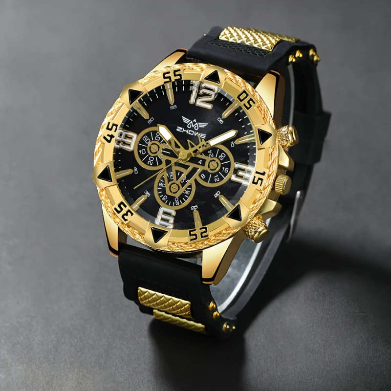 2pcs set One Quartz Men's Watch One Jewelry Color sent randomly