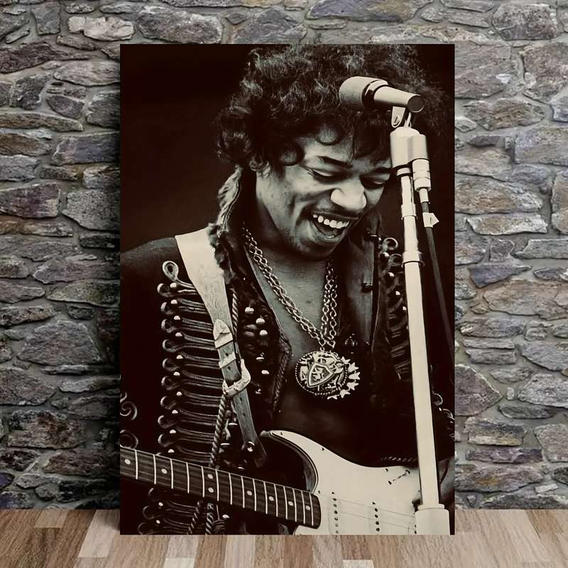 1pc  Frameless Jimi Hendrix Vintage Musician Photograph Canvas Poster Multiple Sizes Available