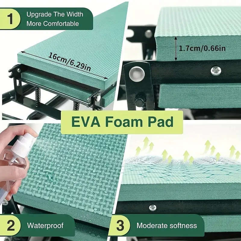 3 Piece Foldable Garden Kneeler Stool and Tool Bag