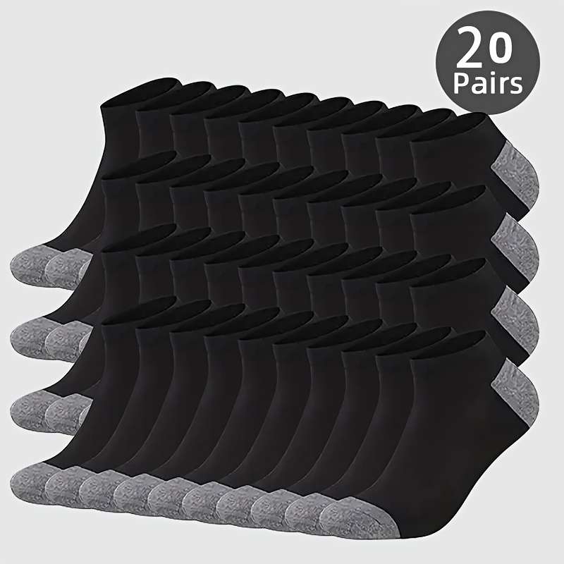 20 Pairs Gray One Size High Elastic Socks