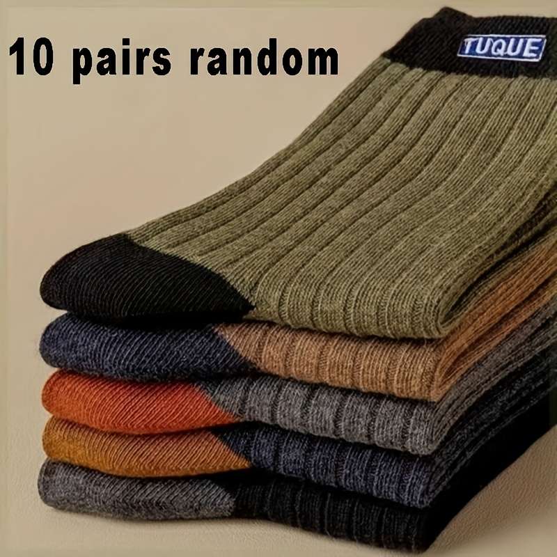 10 Pairs Brown One Size High Elastic Socks
