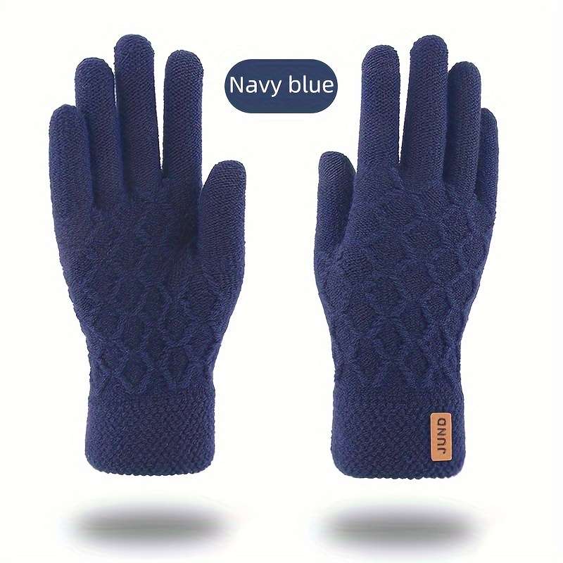 3 Pairs Mixed Black Gray Navy Blue Warm Gloves