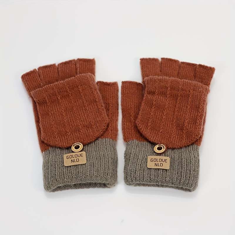 1 Pair Dark Gray Warm Gloves