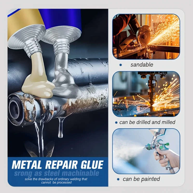 A+B Metal Repair Adhesive Waterproof Epoxy Resin Glue For Iron Steel Auto Radiators High Strength He