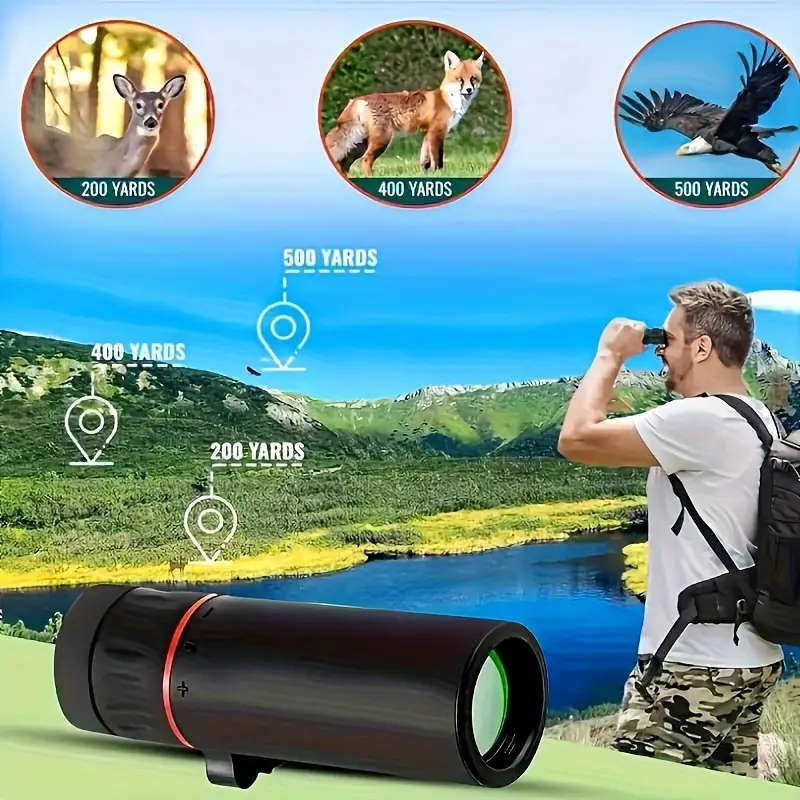 1pc High-Definition Monocular Telescope 10x25 Compact Design with Fixed Focus Ideal for Outdoor Adve