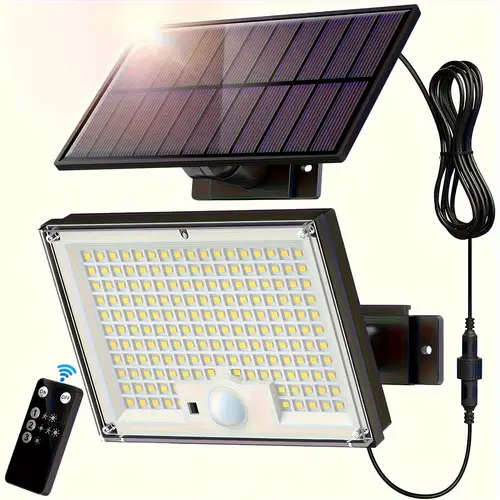 Bright LED Solar Motion Sensor Light Outdoor Bright LED Remote Control Stand Alone Panel 5.0meter Ca