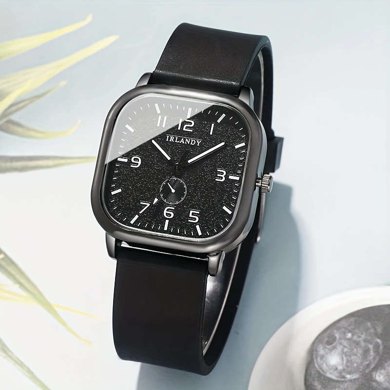 1pc Stylish Men's Square Dial Quartz Watch Perfect Gift for Boyfriend Family on Birthdays Holidays