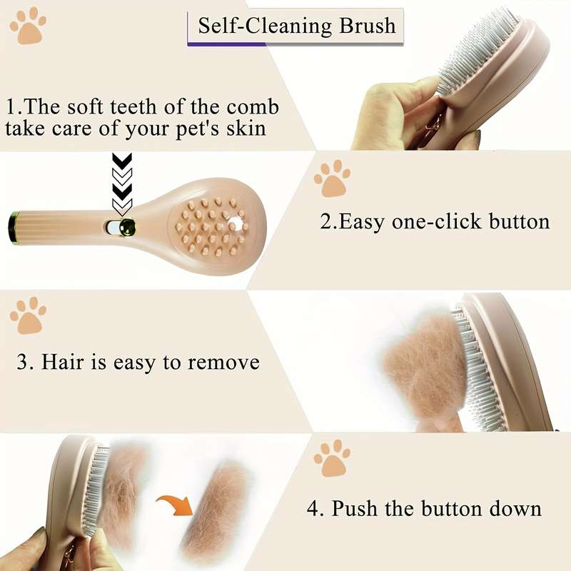 1pc Orange Cushion Comb Pet Comb