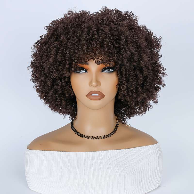 1Pc Coffee Color 30.48cm Fashion Design Wig