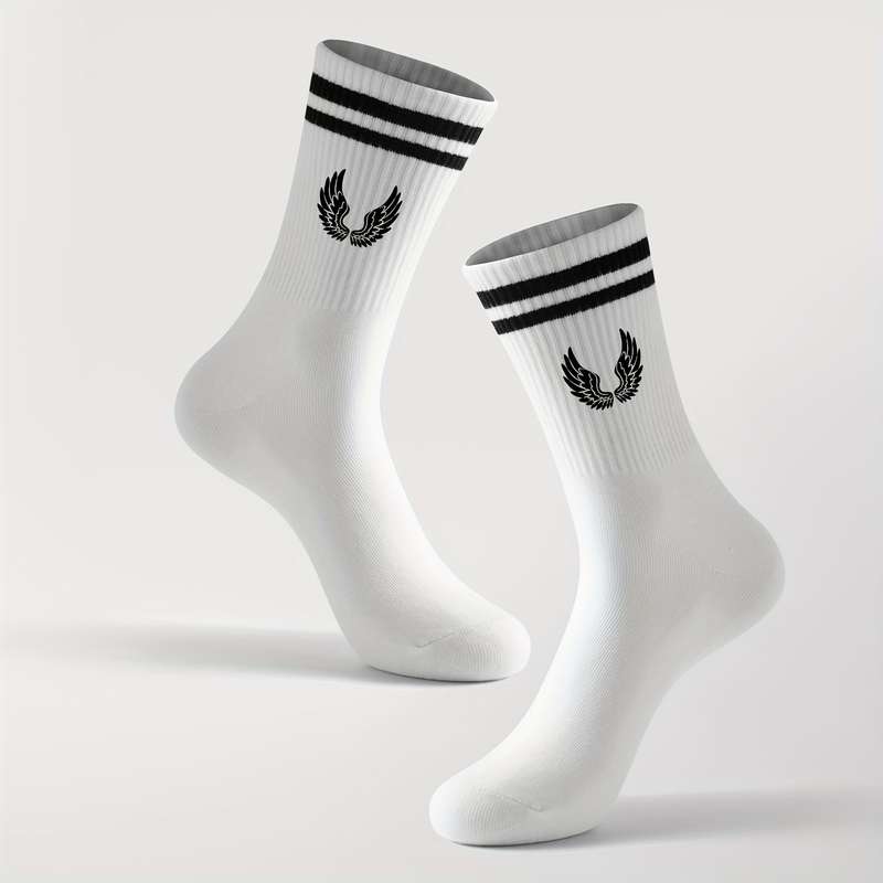 1 Pair White One Size Socks