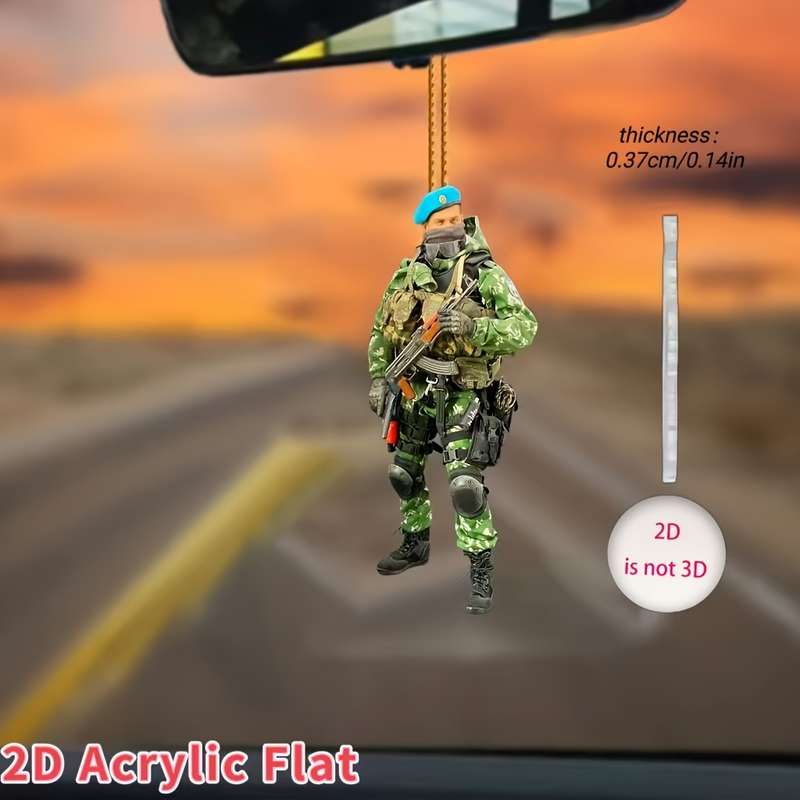 1pc 2D Flat   Acrylic One specialized  acrylic pendant for special forces soldiers