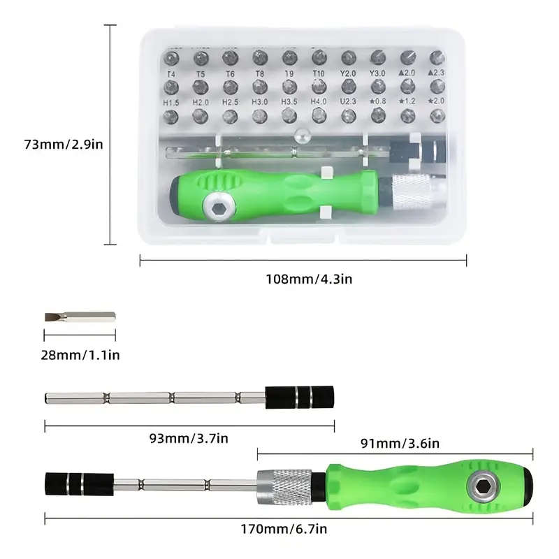 32-In-1 Precision Screwdriver Set with Mini Magnetic Bits for Phone Laptop And Mobile Repair
