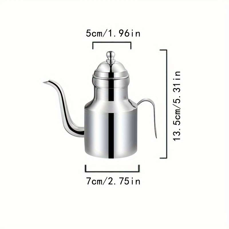 1pc 304 Stainless Steel Oil Pot Large Tea And Coffee Pot Thick And Durable Seasoning Storage
