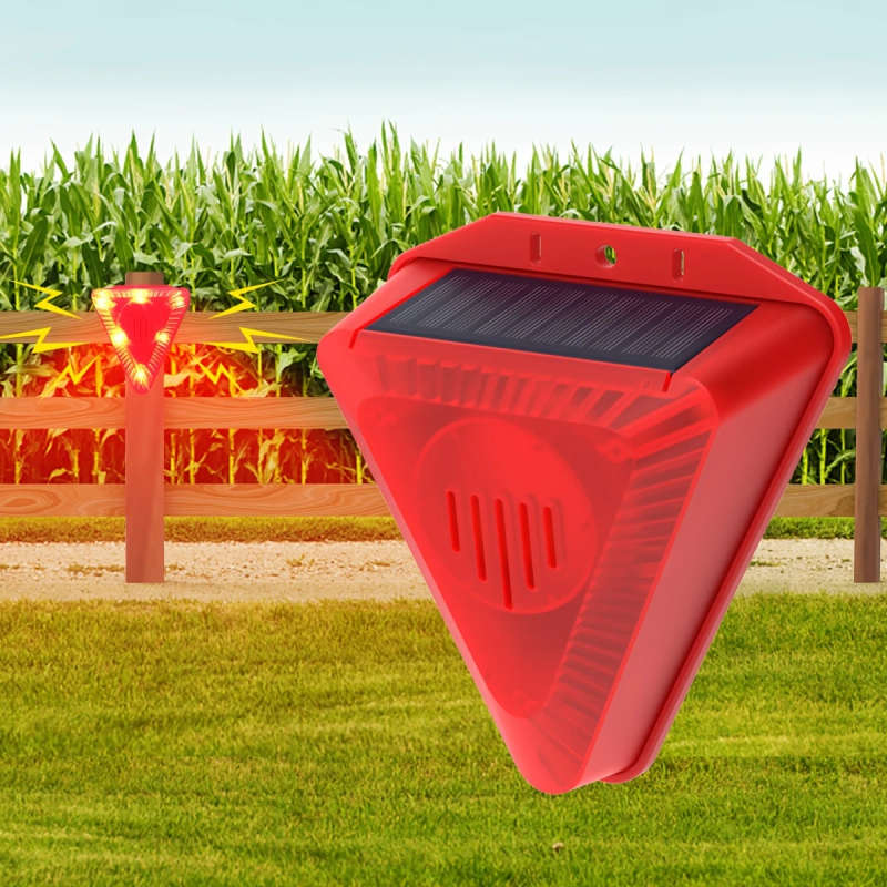 1pc Outdoor Solar Alarm with Flashing Light Alarm Lamp Suitable for Home Security Farms Garden