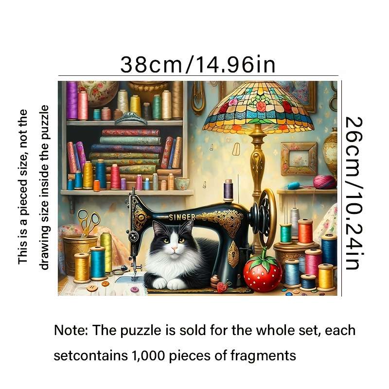 1000pcs Vintage Sewing Scene Jigsaw Puzzle for Adults High Difficulty Mini Puzzle 1