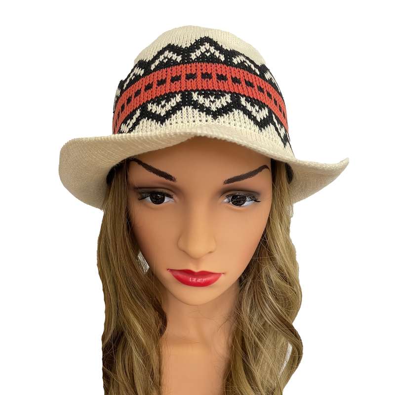 1pc Boho Chic Embroidered Floral Sun Hat for Women Summer Beach Fedora with UV Protection Versat