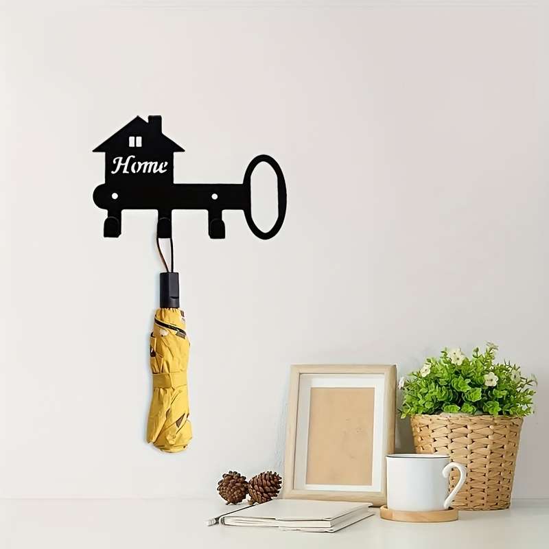 Adorable metal decorative key hook key holder bracket door wall garage key hook decorative clothes h
