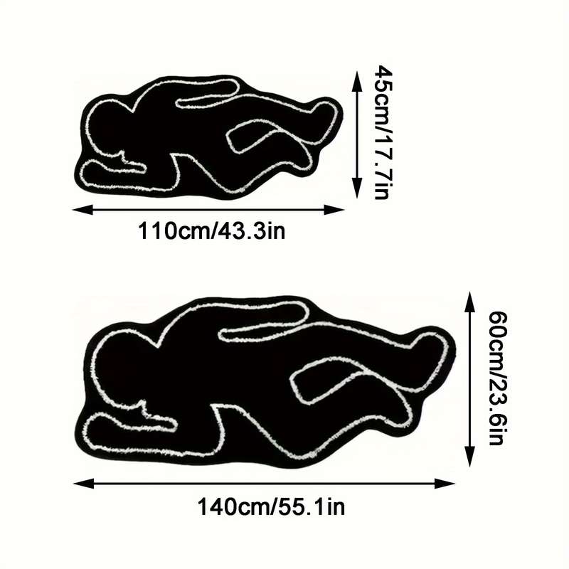 1Pc 60x140cm 23.6x55.1inch BlackBody Floor Mat