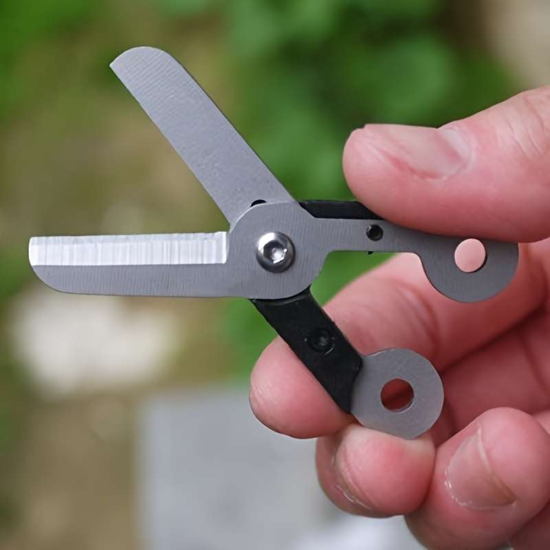 1pc Stainless Steel Keychain Scissors Compact EDC Spring Folding Utility Pocket Kni