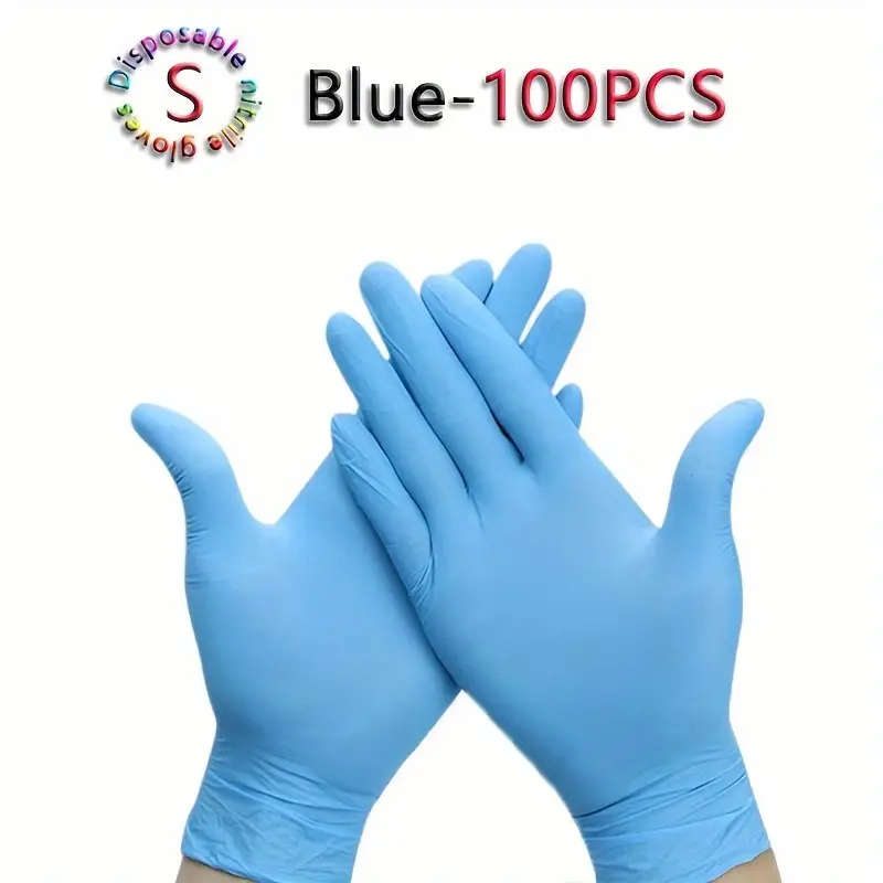 100pcs Bag Blue Disposable Gloves Size S Waterproof Very Suitable For Kitchen Washing Dishes Cleanin