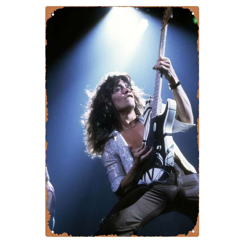 1pc  Eddie Van Halen Iron Wall Art Vibrant 20.32x30.48 cm Rock Music Poster Ready to Hang Hom
