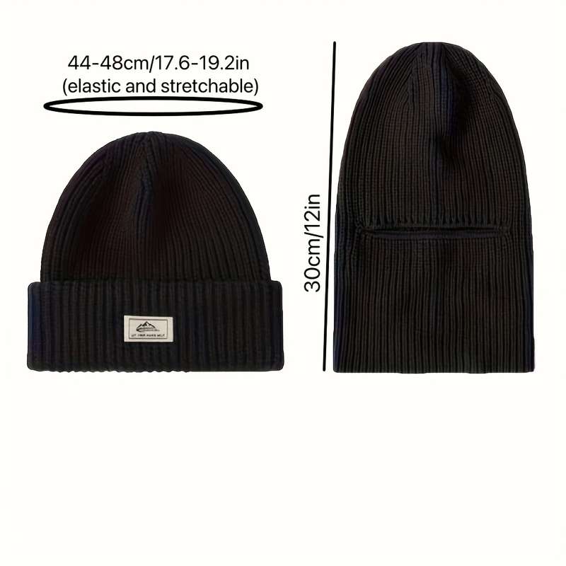 Hat Black  A  , Two Clothes  Pull Down To Become A Mask