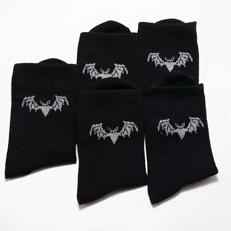 5 Pairs Black One Size High Elastic Socks