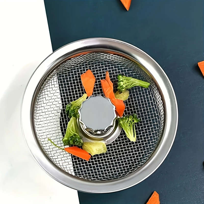 1pc Stainless Steel Kitchen Sink Strainer 8.13cm 5.33cm Mesh Non-Clogging for Bathroom Washroom