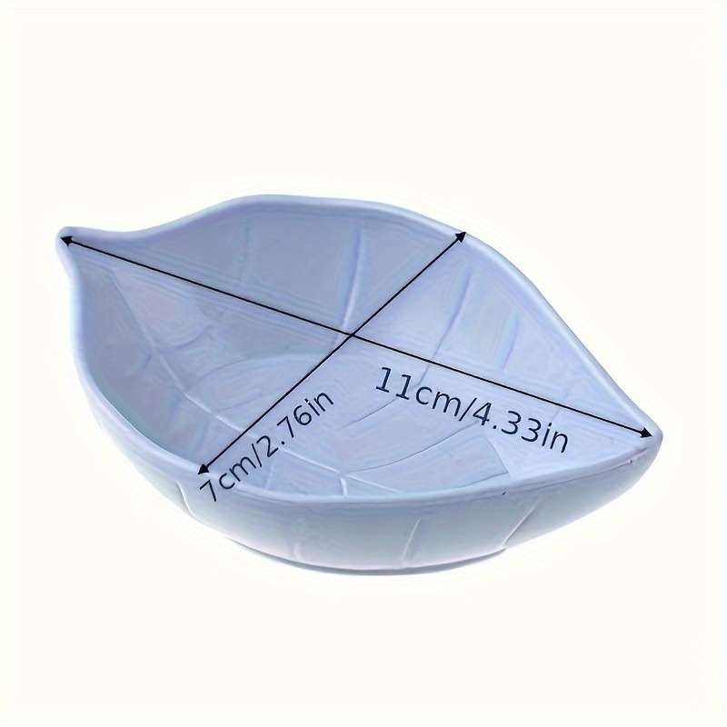 4-Pack EcoLeaf Wheat Straw Leaf-Shaped Condiment Dishes Small Seasoning Bowls for Dips Vinega