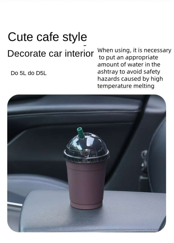 1pc High-Temperature Resistant Car Ashtray with Lid Portable Detachable ABS Ashtray for Coffee C
