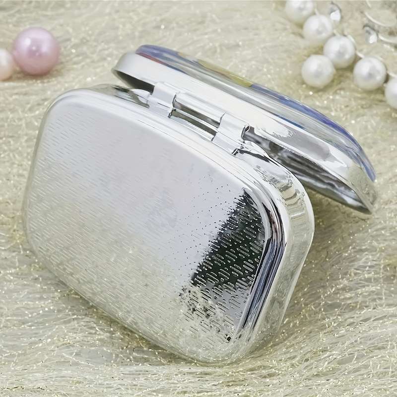 1pc Wolf Family themed mini pill box double compartment design portable travel pill storage b