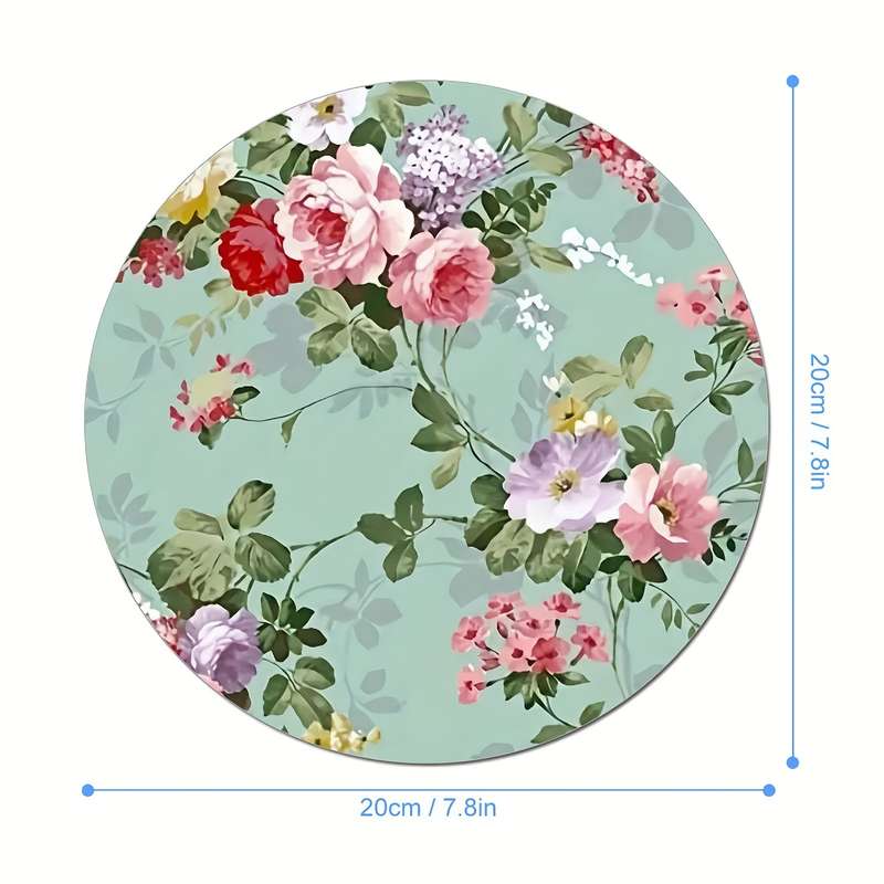 1pc Trendy Desk Ergonomic Floral Mouse Pad for Women and Girls Non-Slip Washable Rubb