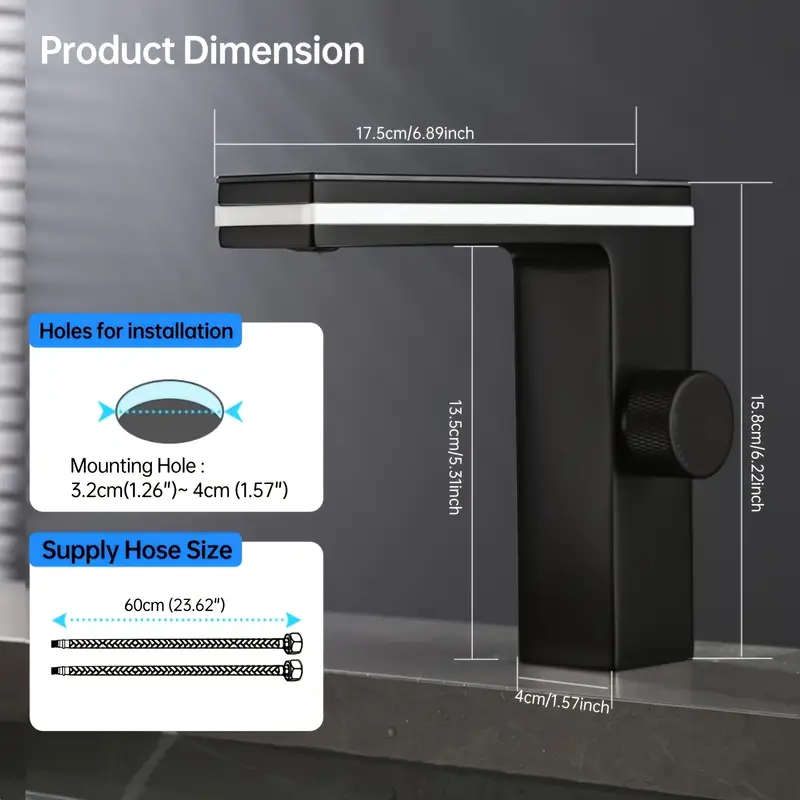 Modern Black Single Hole Bathroom Sink Faucet
