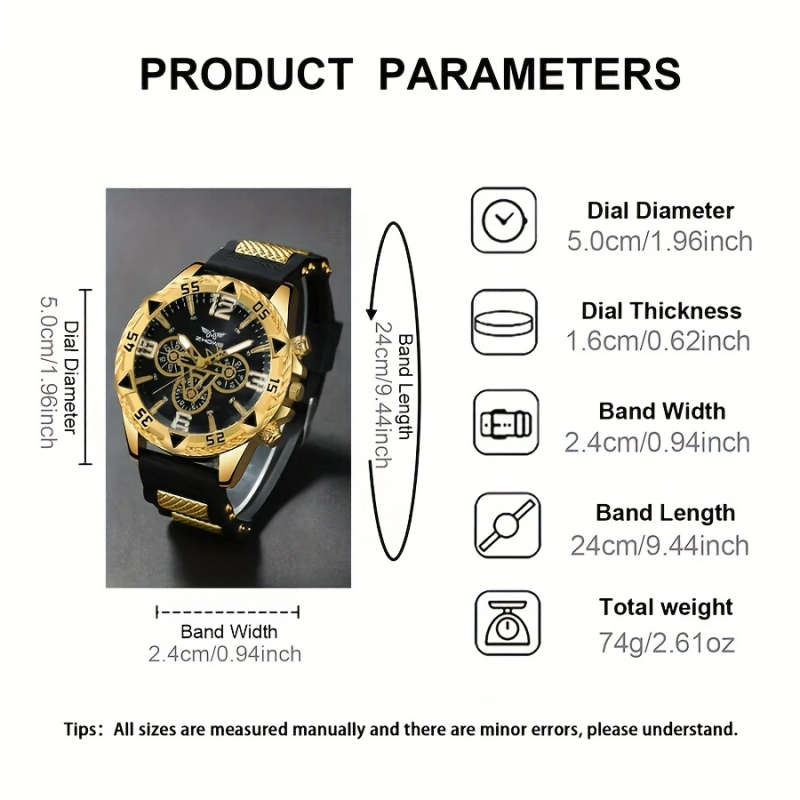 2pcs set One Quartz Men's Watch One Jewelry Color sent randomly