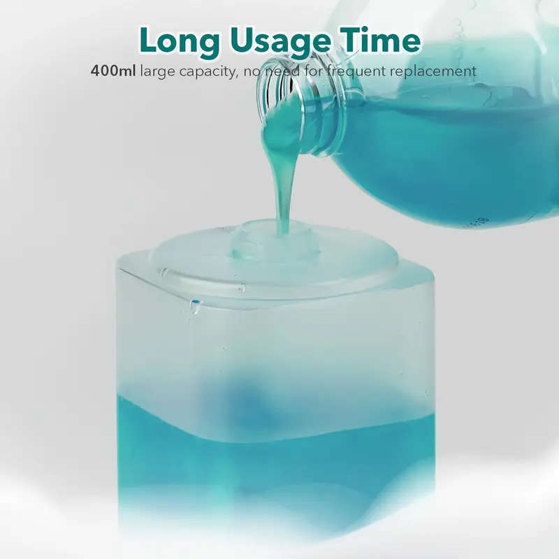 1pc Touchless Automatic Soap Dispenser 400ml 14oz USB Rechargeable Foaming Hand Soap Dispenser Lead-