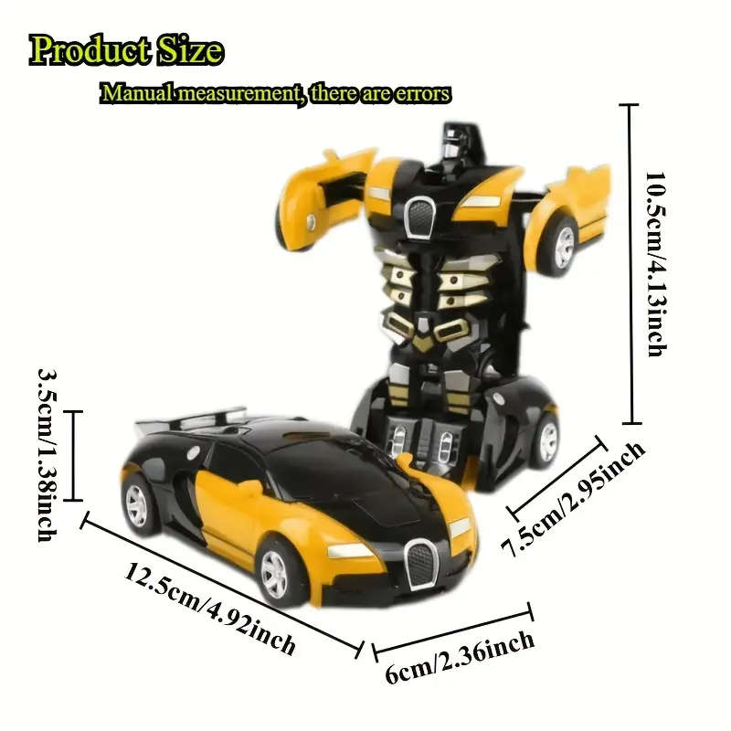 Automatic Button Transforming Car Toy, Featuring Robot Model