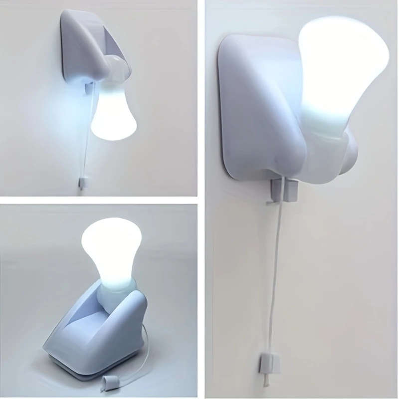 1pc Retractable Rope Light Portable LED Lamp Zipper Control Battery Powered Self-Adhesive Traditiona