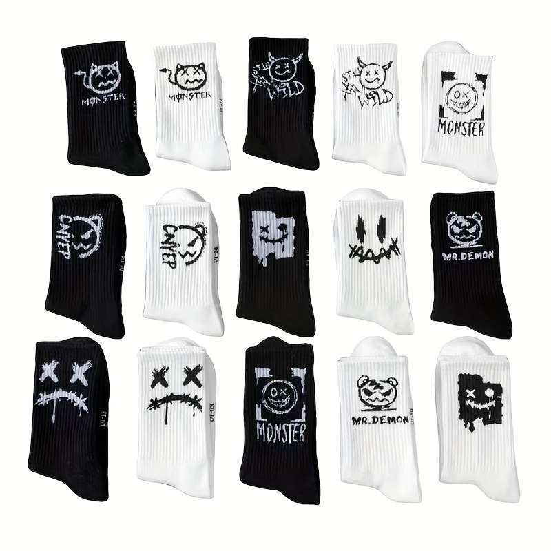5 Pairs Random White One Size High Elastic Socks